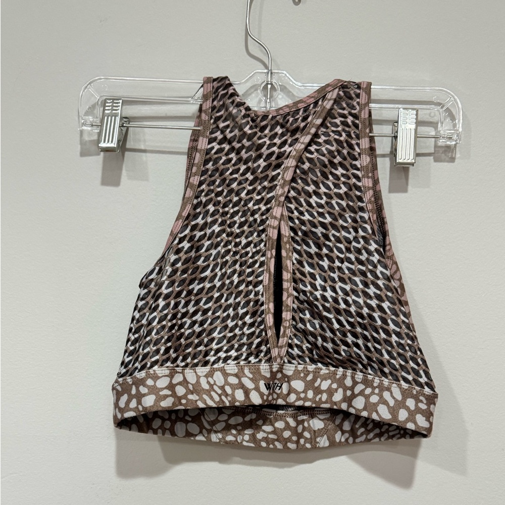Peloton x WITH Riverstone High Neck Bra with Cross Mesh Back Medium - Picture 2 of 4